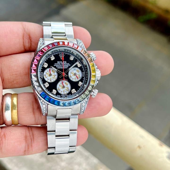 Rlx Rainbow Silver Mens Watch