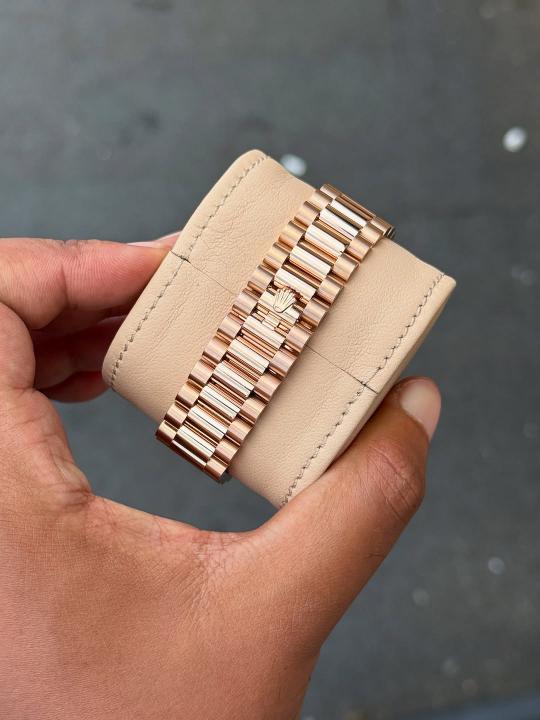 Rlx Day Date Rose Gold Watch For Men