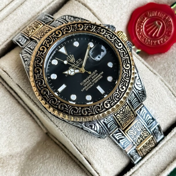 Rlx Vintage Gold Silver Color Watch For Mens