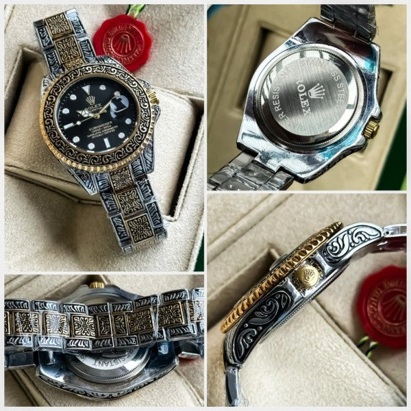Rlx Vintage Gold Silver Color Watch For Mens