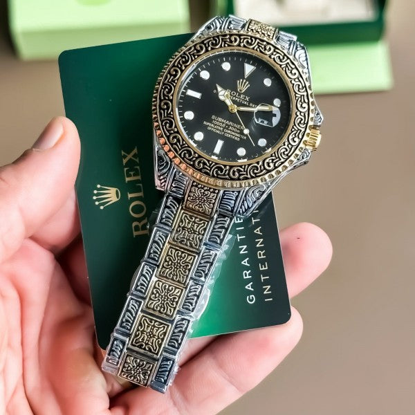 Rlx Vintage Gold Silver Color Watch For Mens