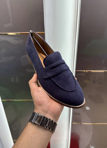 Salvatoree_Feragamo Blue Premium Wooden Sole Formal Loafer