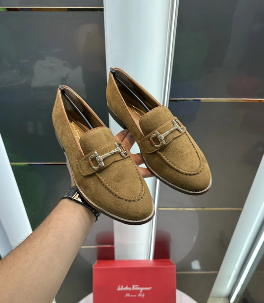 Salvatoree_Feragamo Tan Premium Wooden Sole Formal Loafer