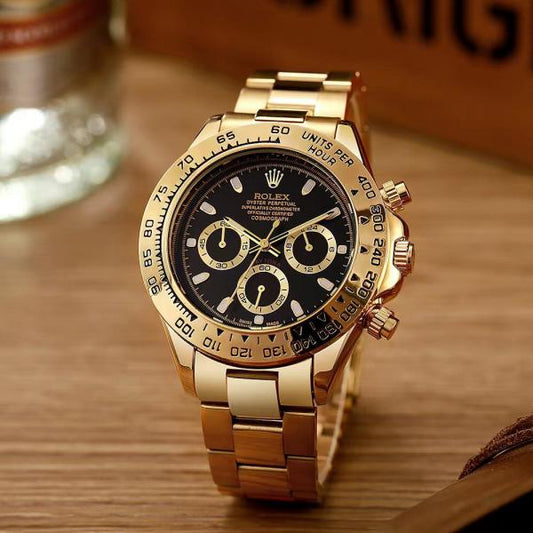 Rlx Gold Black Watch For Men
