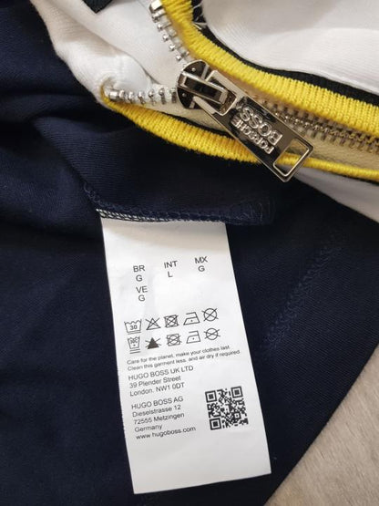 Boss_X_Porschee Edition Navy Zipper Collar Neck Premium Polo T-shirt F2914-NAVY