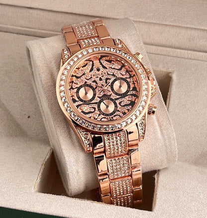 Rlx Eye Of Tiger Diamond Edition Rose Gold Watch For Men