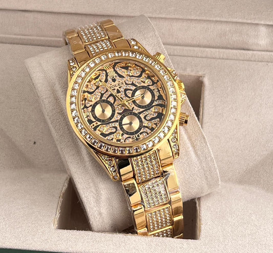 Rlx Eye Of Tiger gold Diamond Edition Watch For Men