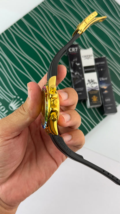 Amazing Rlx_Tiger Rainbow Edition Watch With 3 Amazing Perfume Free