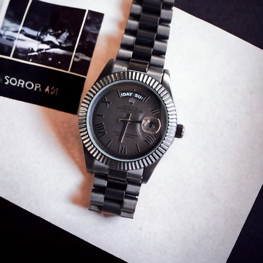 Rlx Day Date Full Black Mens Watch
