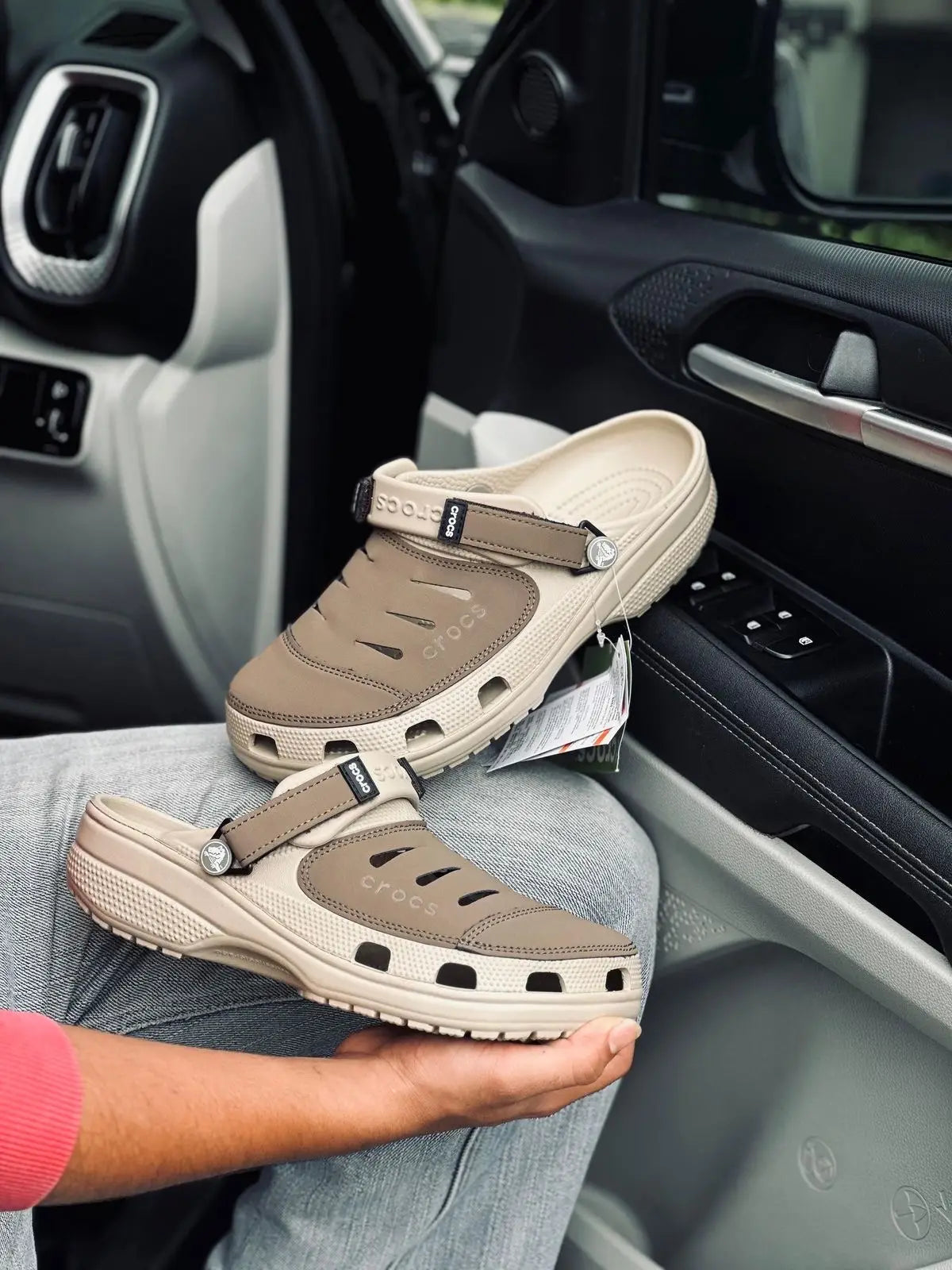 Croc Yukoon Cream Brown Slides Flip Flop For Men