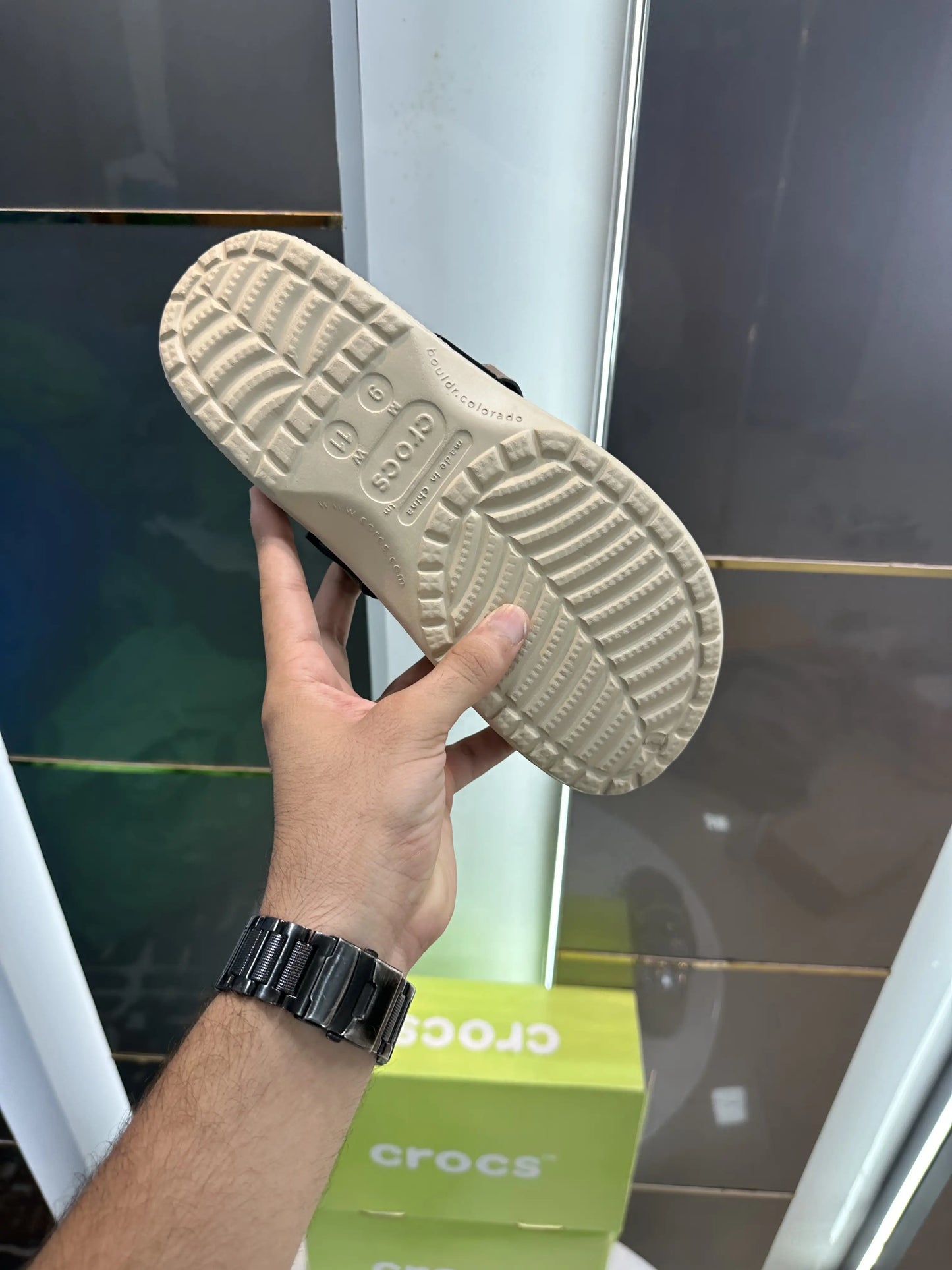 Croc Yukoon Cream Brown Slides Flip Flop For Men