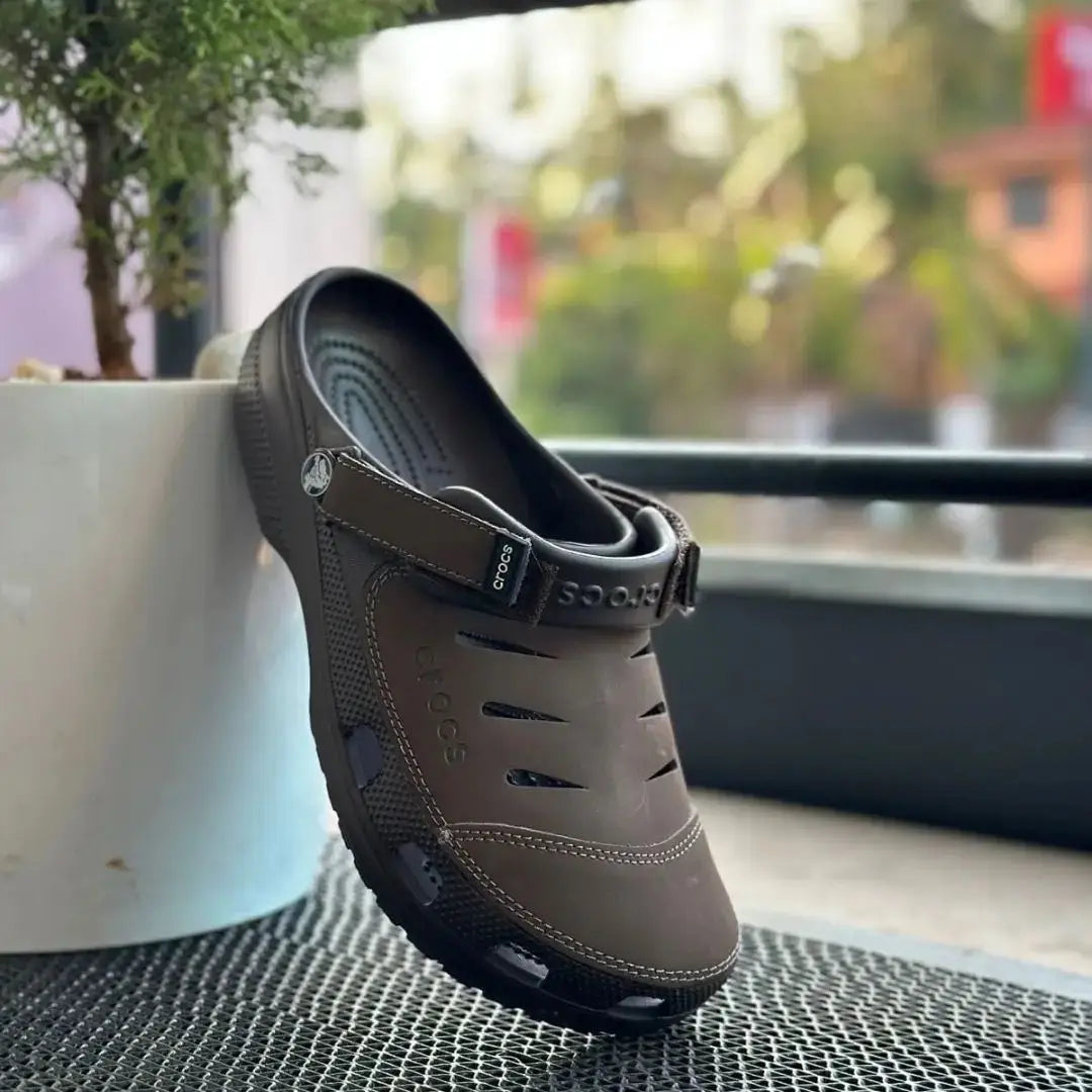 Croc Yukoon Dark Brown Slides Flip Flop For Men