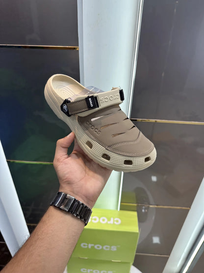 Croc Yukoon Cream Brown Slides Flip Flop For Men