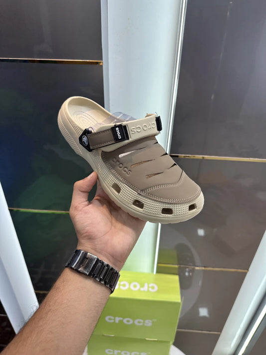 Croc Yukoon Cream Brown Slides Flip Flop For Men