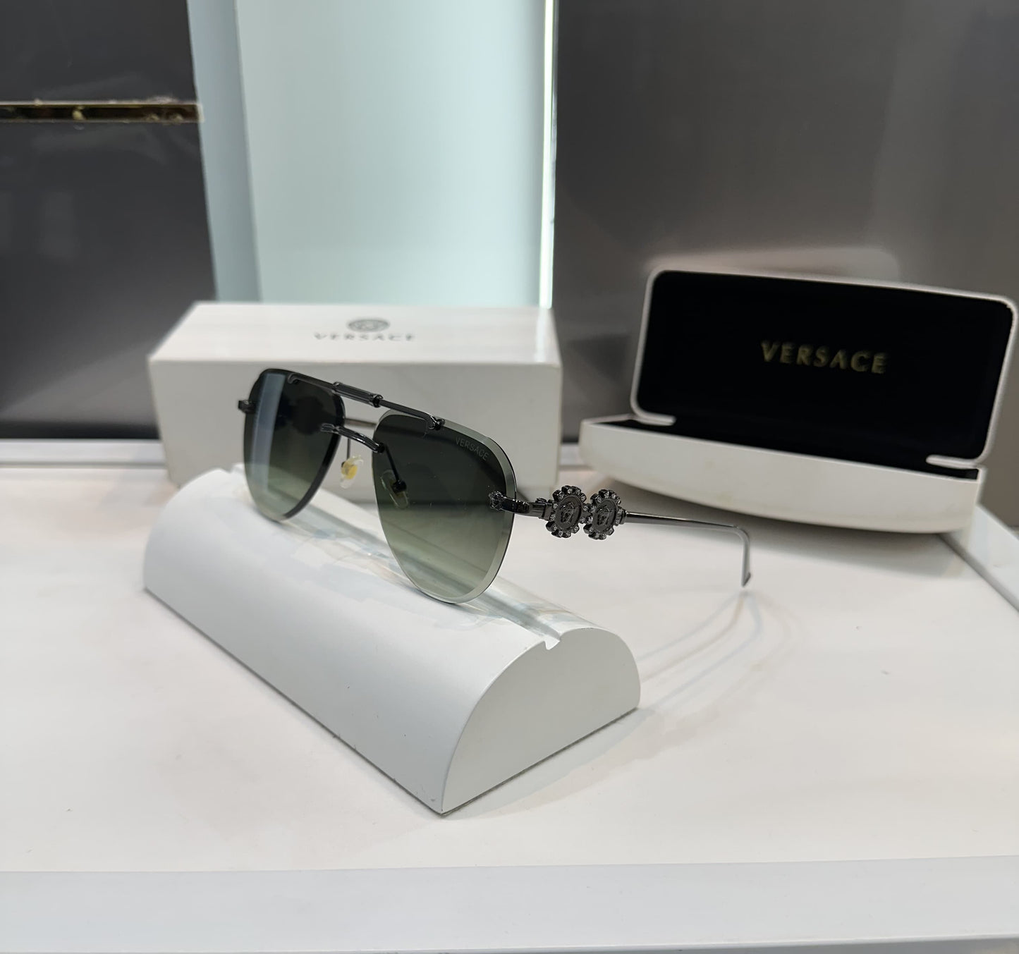 Luxury Stylish Versacee UV Protected Sunglass With Complete Box Packaging