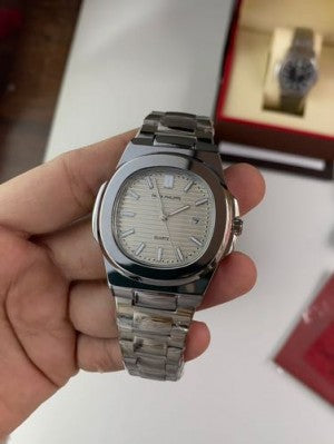 Patak Phillps Silver White Mens Watch